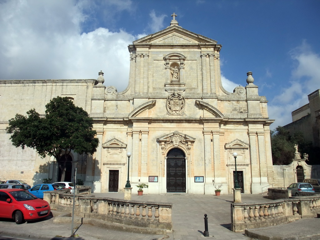 Front of the Our Lady of the Grotto Priory at the Misrah San Duminku square at Rabat