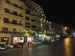 Restaurants at Spinola Bay at St. Julian`s, by night