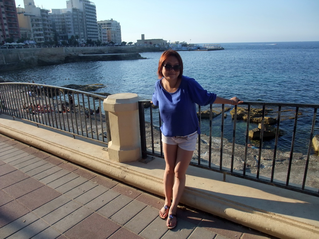 Miaomiao at the eastern beach of Sliema