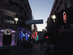 The Triq San Gorg street at Paceville, at sunset