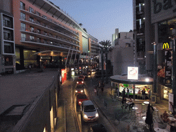 The southwest side of the Triq Santu Wistin street at Paceville, at sunset