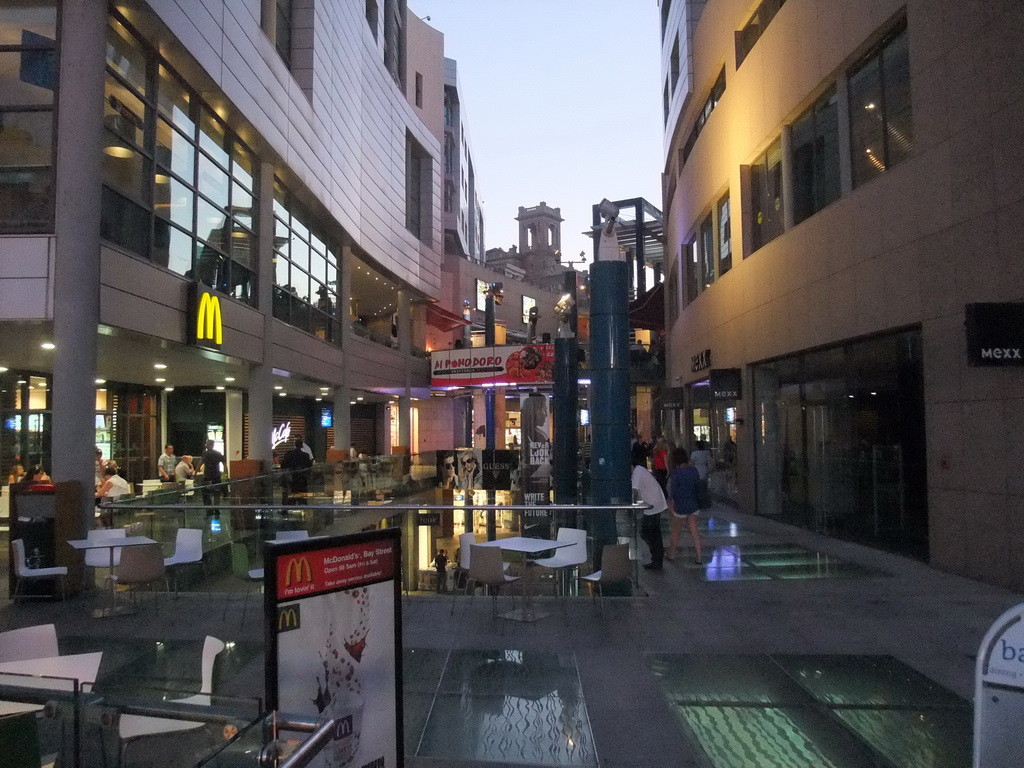 The Bay Street shopping mall at Paceville, at sunset