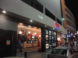 Front of the Eden Cinemas at the Triq Santu Wistin street at Paceville, by night