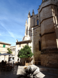 The Plaça Enginyer Barceló square with the west side of the Church of our Lady of Sorrows
