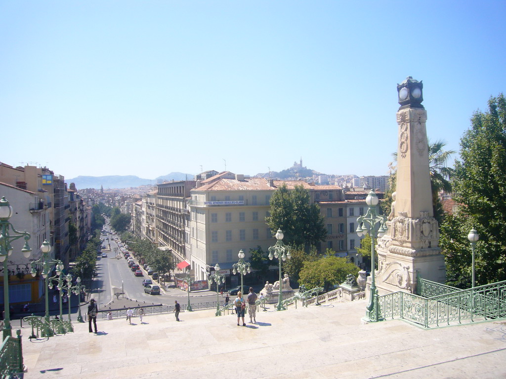 Staircase at the south side of the Gare de Marseille-Saint-Charles train station and the Boulevard d`Athènes