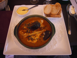 Bouillabaisse in a restaurant at the Old Port