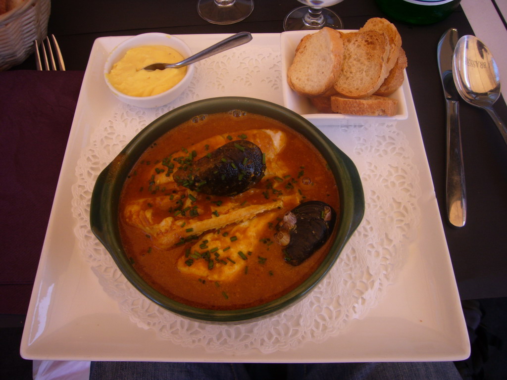 Bouillabaisse in a restaurant at the Old Port