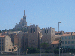 Basilica of Notre-Dame de la Garde and the Abbey of St. Victor, viewed from the Old Port