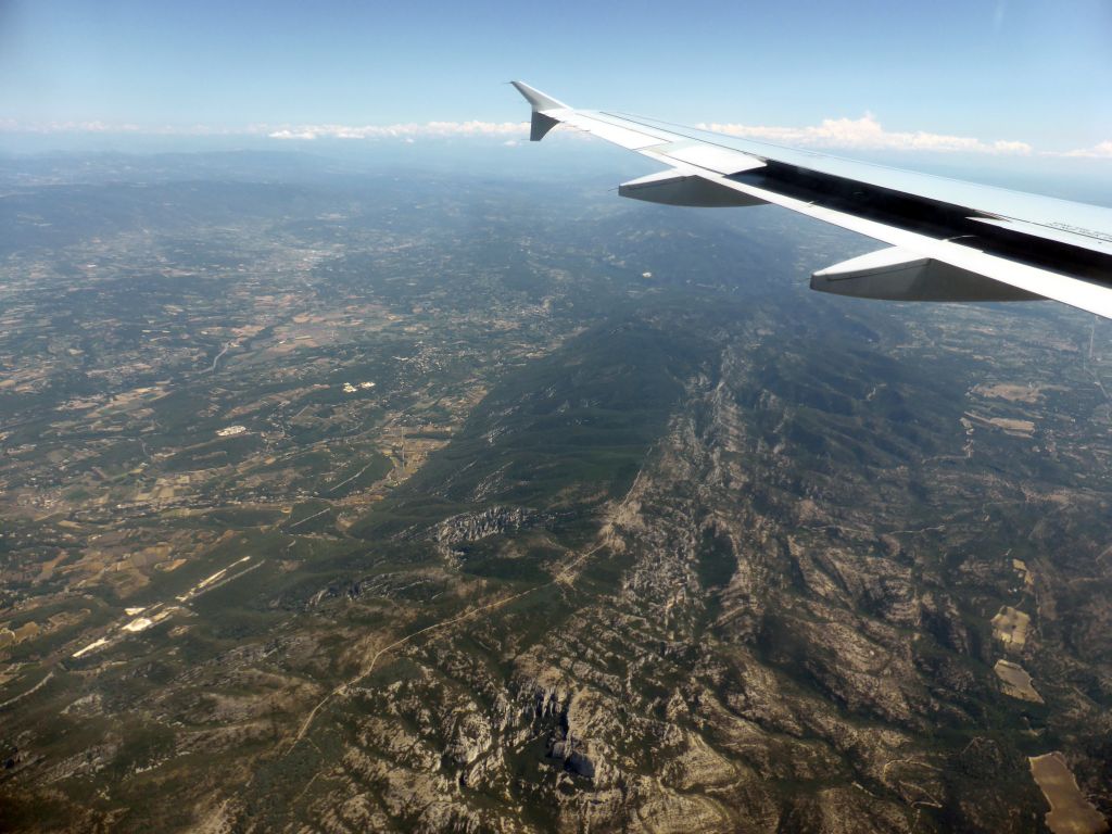 The Luberon plateau, viewed from the airplane from Amsterdam