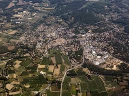 The town of Lambesc, viewed from the airplane from Amsterdam