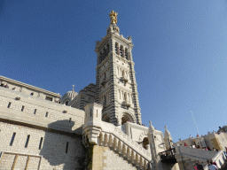 Staircase to the northwest side and tower of the Notre-Dame de la Garde basilica