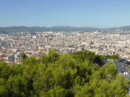 The square in front of the Notre-Dame de la Garde basilica, with a view on the city center