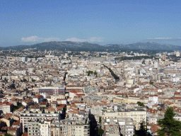 The east side of the city, viewed from the southeast side of the square around the Notre-Dame de la Garde basilica