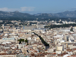 The east side of the city, viewed from the southeast side of the square around the Notre-Dame de la Garde basilica
