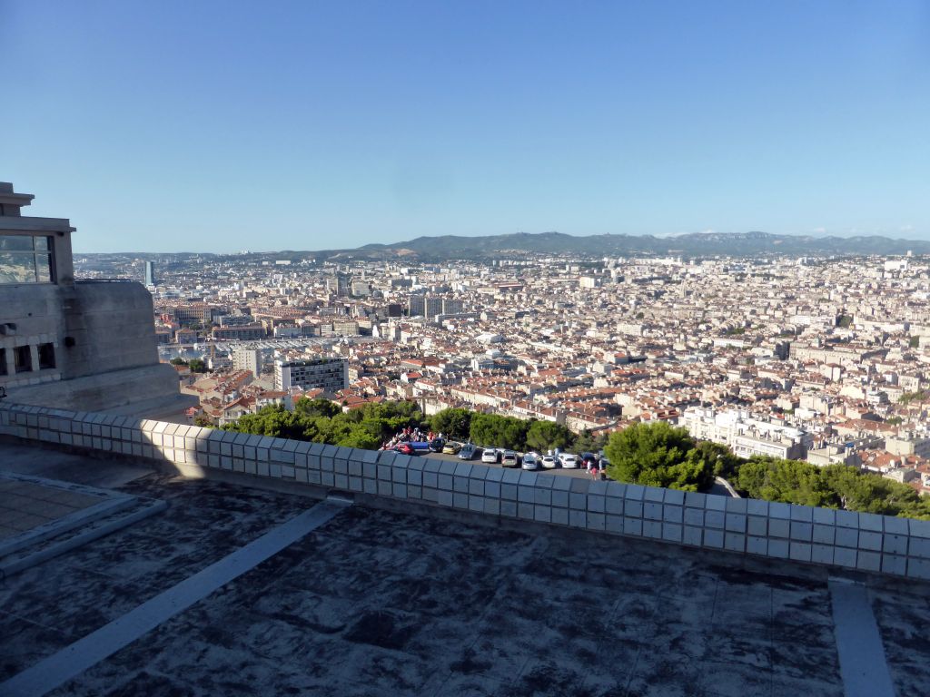 The city center, viewed from the northeast side of the square around the Notre-Dame de la Garde basilica