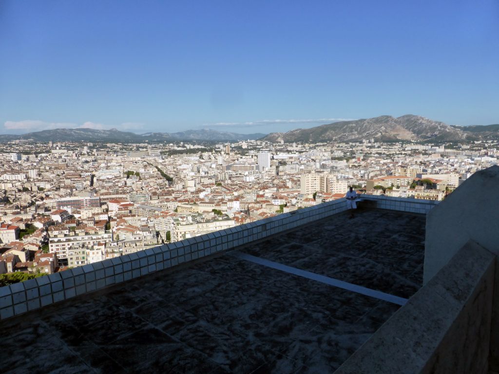 The city center, viewed from the northeast side of the square around the Notre-Dame de la Garde basilica