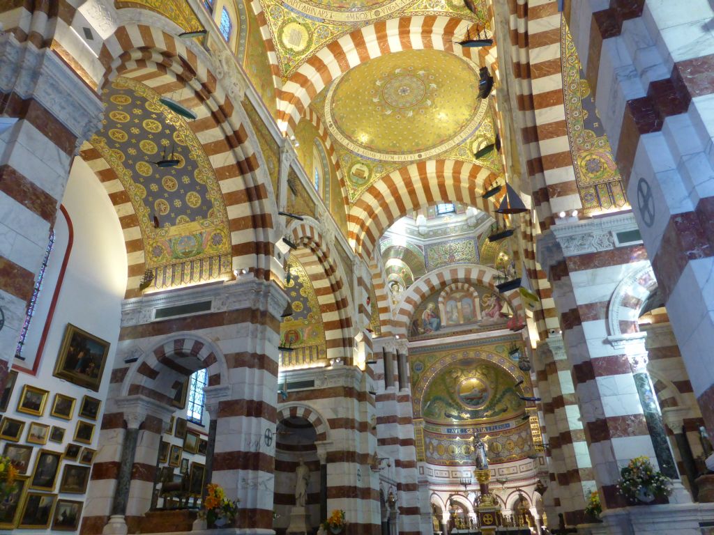 Nave, apse and altar of the Notre-Dame de la Garde basilica