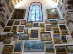 Paintings and stained glass window at the third left side chapel of the Notre-Dame de la Garde basilica