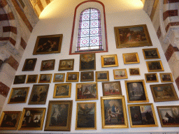 Paintings and stained glass window at the second left side chapel of the Notre-Dame de la Garde basilica