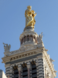 Statue of the Virgin with Child on top of the tower of the Notre-Dame de la Garde basilica