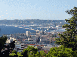 The Old Port, the harbour of Marseille and the Marseille Cathedral, viewed from the square in front of the Notre-Dame de la Garde basilica