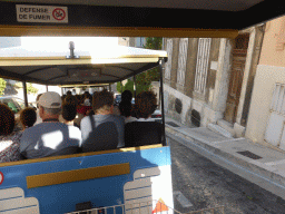 Tourist train from the Notre-Dame de la Garde basilica to the city center, at the Montée de l`Oratoire street