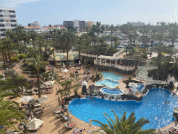 The east swimming pool at the Abora Buenaventura by Lopesan hotel, viewed from the the balcony of our room