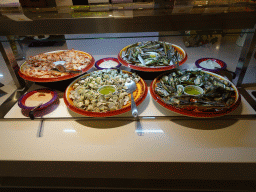 Seafood at the buffet at the restaurant of the Abora Buenaventura by Lopesan hotel