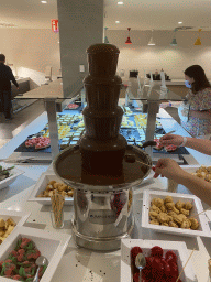Chocolate tower at the buffet at the restaurant of the Abora Buenaventura by Lopesan hotel