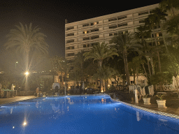 The west swimming pool at the Abora Buenaventura by Lopesan hotel, by night