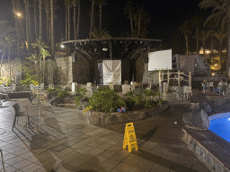 Stage at the west swimming pool at the Abora Buenaventura by Lopesan hotel, by night