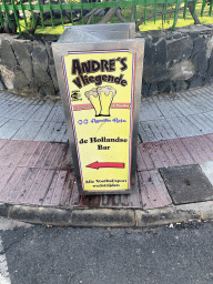 Commercial poster for André`s Vliegende Hollandse Bar at the Calle Gánigo street