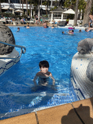Max at the west swimming pool at the Abora Buenaventura by Lopesan hotel