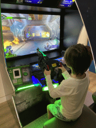 Max playing `Halo: Fireteam Raven` at the gaming room at the Abora Buenaventura by Lopesan hotel