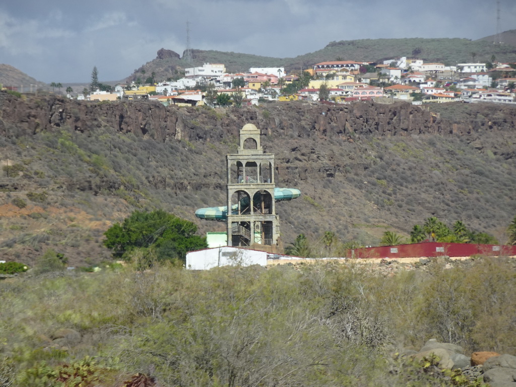 The Aqualand Maspalomas water park, viewed from the bus to the Palmitos Park on the GC-503 road