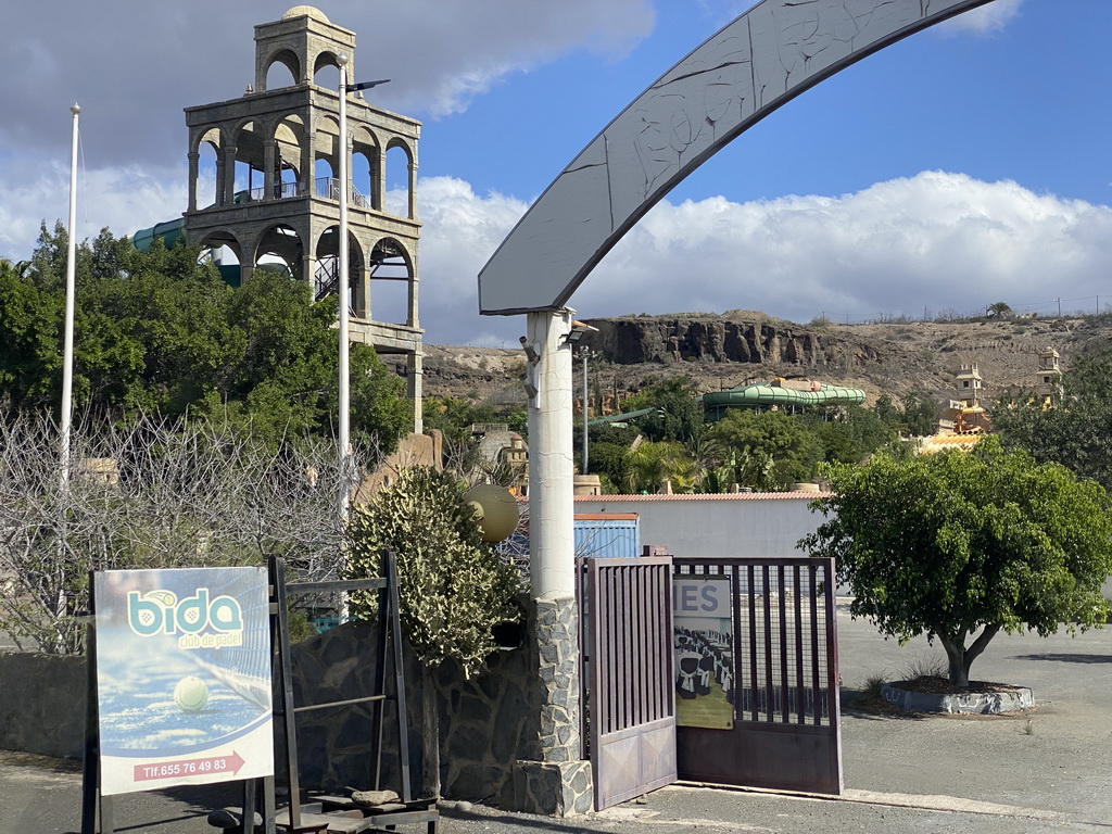 The Aqualand Maspalomas water park, viewed from the bus to the Palmitos Park on the GC-503 road