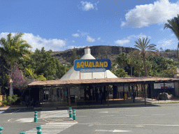 Entrance to the Aqualand Maspalomas water park, viewed from the bus to the Palmitos Park on the GC-503 road