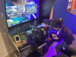 Max playing `Halo: Fireteam Raven` at the gaming room at the Abora Buenaventura by Lopesan hotel