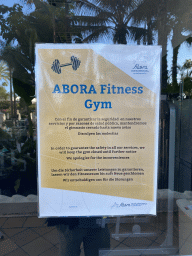 Sign in front of the gym at the Abora Buenaventura by Lopesan hotel