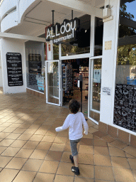 Max in front of the supermarket at the Abora Buenaventura by Lopesan hotel