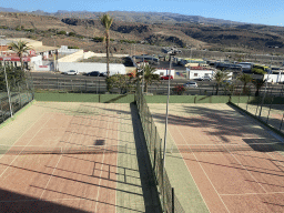 Tennis courts at the Abora Buenaventura by Lopesan hotel, viewed from the fifth floor