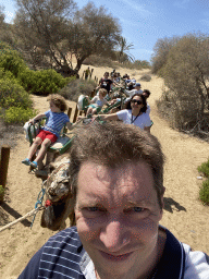 Tim on his Dromedary at the Maspalomas Dunes, during the Camel Safari