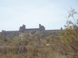 The Maspalomas Dunes and the Lopesan Baobab Resort, viewed from Tim`s Dromedary, during the Camel Safari