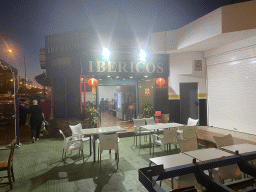 Front of the Restaurant Casa Antigua at the Avenida de Moya street, by night