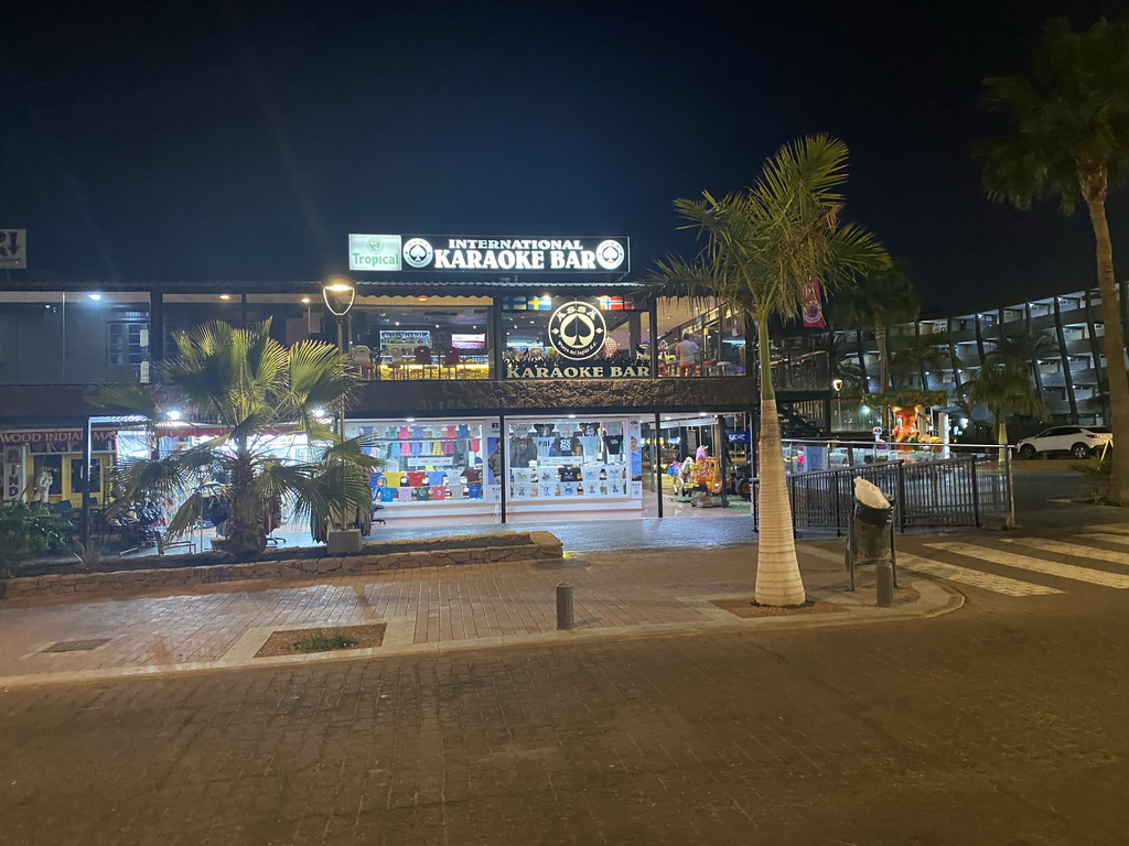 Front of the ÄSSÄ Karaoke Bar at the Avenida de Tenerife street, by night
