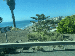 The Playa de San Agustín beach, viewed from the bus to Las Palmas at the GC-500 road