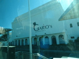Front of Garbo´s Unforgettable restaurant at the Avenida de Wind Surfing street at the town of Tarajalillo, viewed from the bus to Las Palmas at the GC-500 road