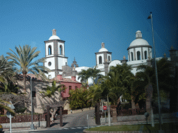 The Lopesan Villa del Conde Resort at the Calle Mar Mediterráneo street, viewed from the tour bus to Puerto Rico