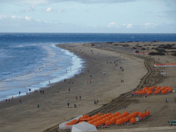 The Playa del Inglés beach and the Maspalomas Dunes, viewed from the Paseo Costa Canaria street