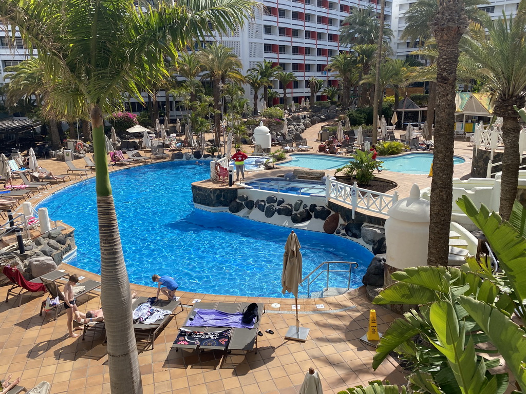 The east swimming pool at the Abora Buenaventura by Lopesan hotel, viewed from the lobby